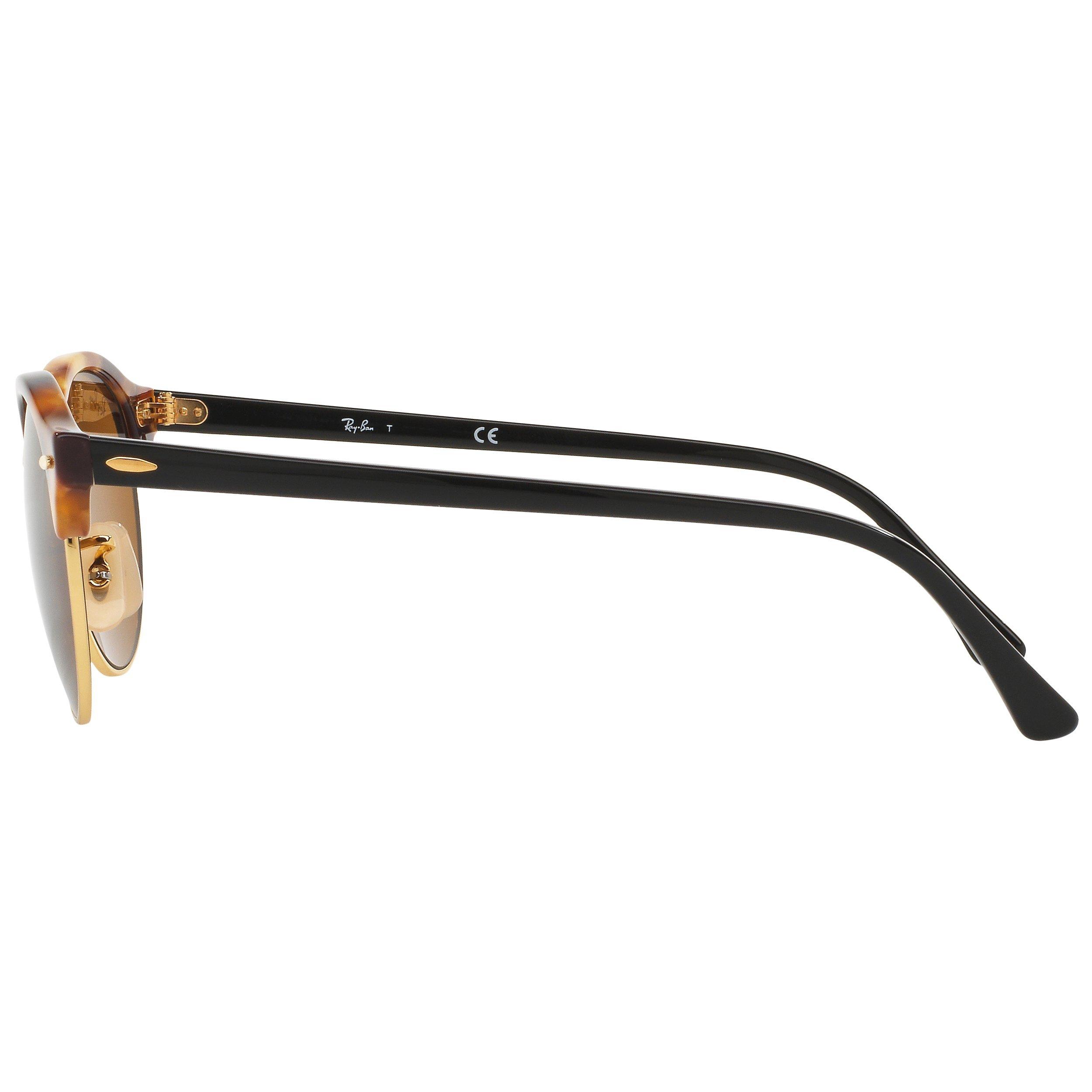 Product image 4 of 10, which shows Ray-Ban RB4246 Unisex Clubround Round Sunglasses, Dark Havana/Black