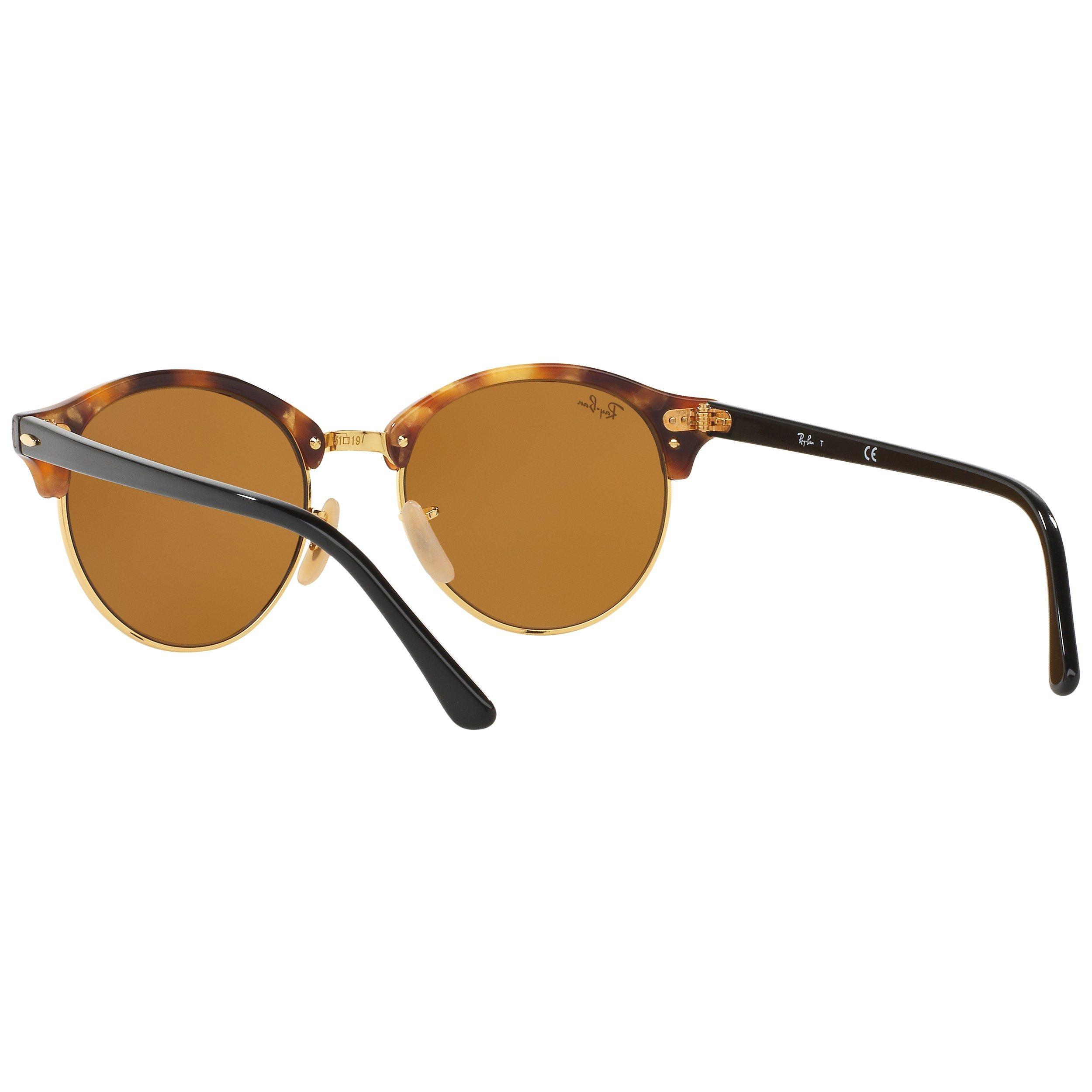 Product image 6 of 10, which shows Ray-Ban RB4246 Unisex Clubround Round Sunglasses, Dark Havana/Black