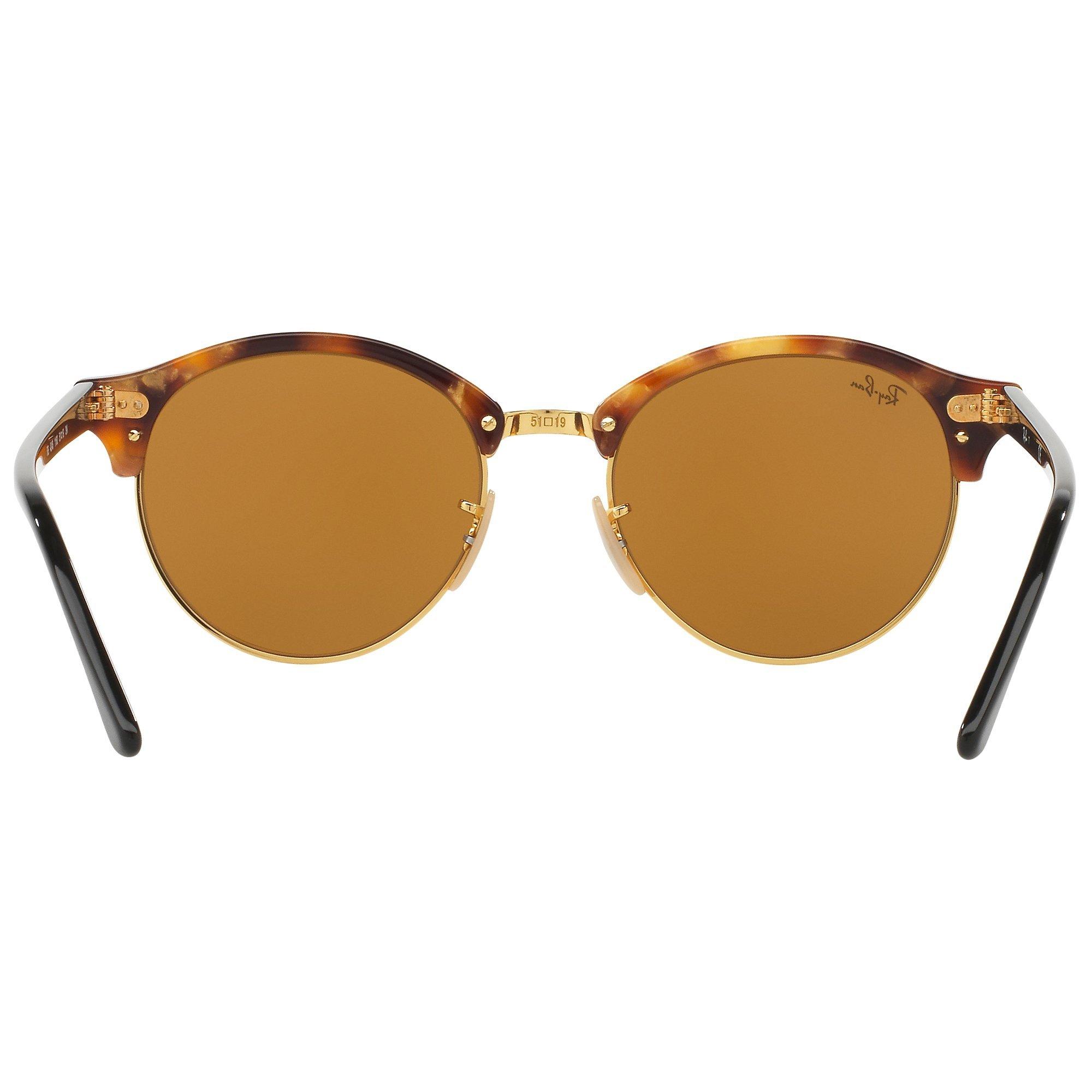 Product image 7 of 10, which shows Ray-Ban RB4246 Unisex Clubround Round Sunglasses, Dark Havana/Black