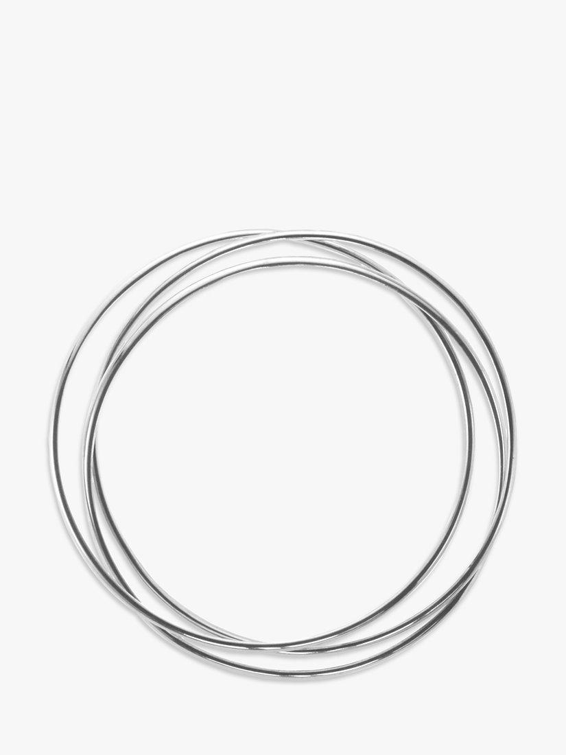 Product image 1 of 5, which shows Nina B Sterling Silver 3 Strand Russian Wedding Bangle, Silver