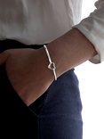 Nina B Centre Heart Diamond Bangle, Silver