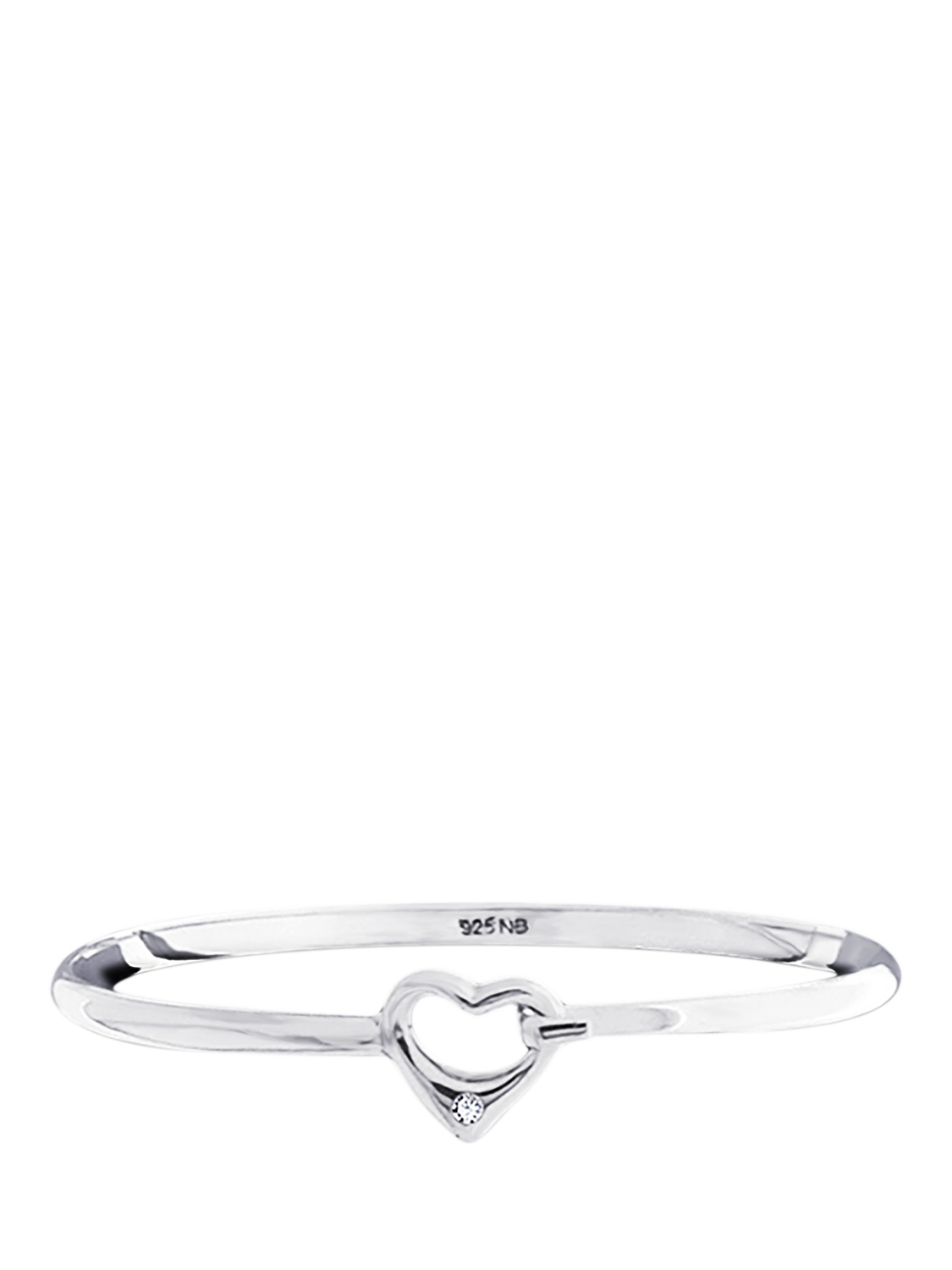 Product image 3 of 6, which shows Nina B Centre Heart Diamond Bangle, Silver