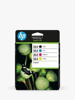 HP 364 Black, Cyan, Magenta & Yellow Multipack Original Ink Cartridges, Pack of 4, Multi