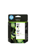 HP 62 Black & Tri-Colour Original Ink Cartridges, Pack of 2, Instant Ink Compatible