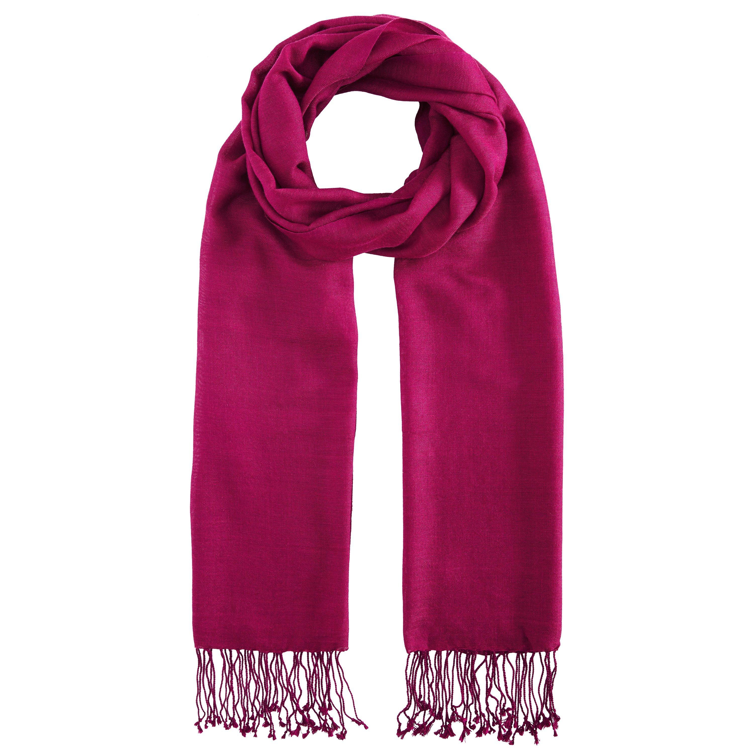 John Lewis & Partners Long Fringe Scarf, Magenta