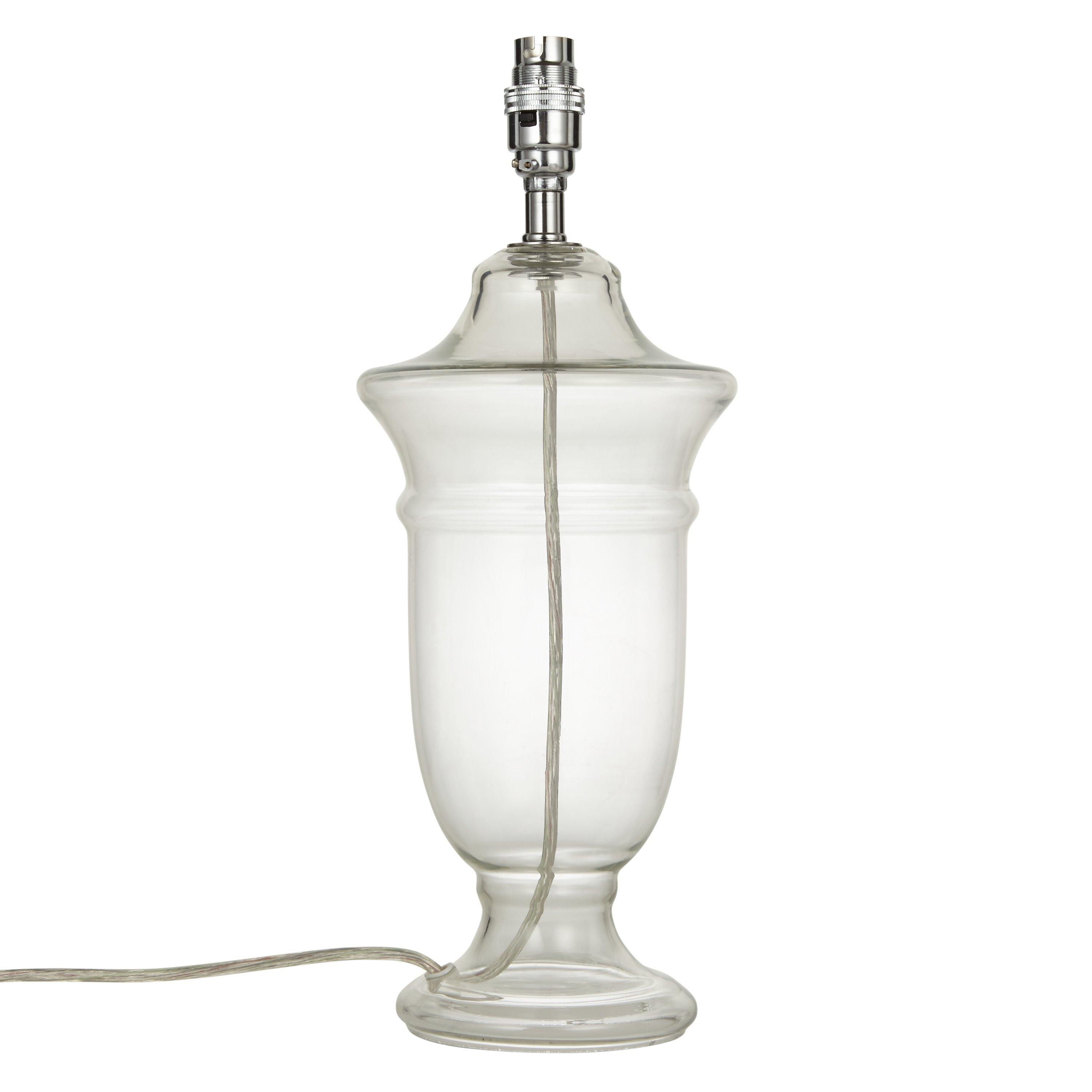 John Lewis & Partners Beatrice Glass Urn Lamp Base, Clear