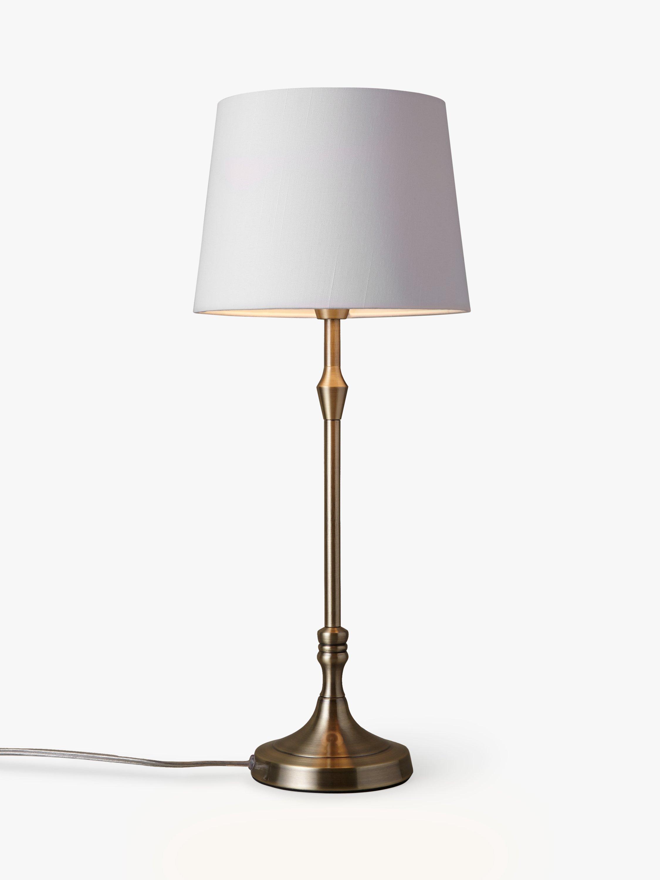 John Lewis & Partners Cleo Turned Candlestick Table Lamp, Antique Brass