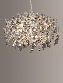 John Lewis Paris Smoke & Clear Crystal Ceiling Light, Clear/Grey