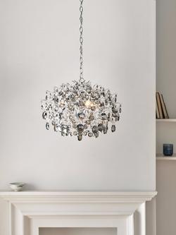 John Lewis Paris Smoke & Clear Crystal Ceiling Light - view 2, Clear/Grey
