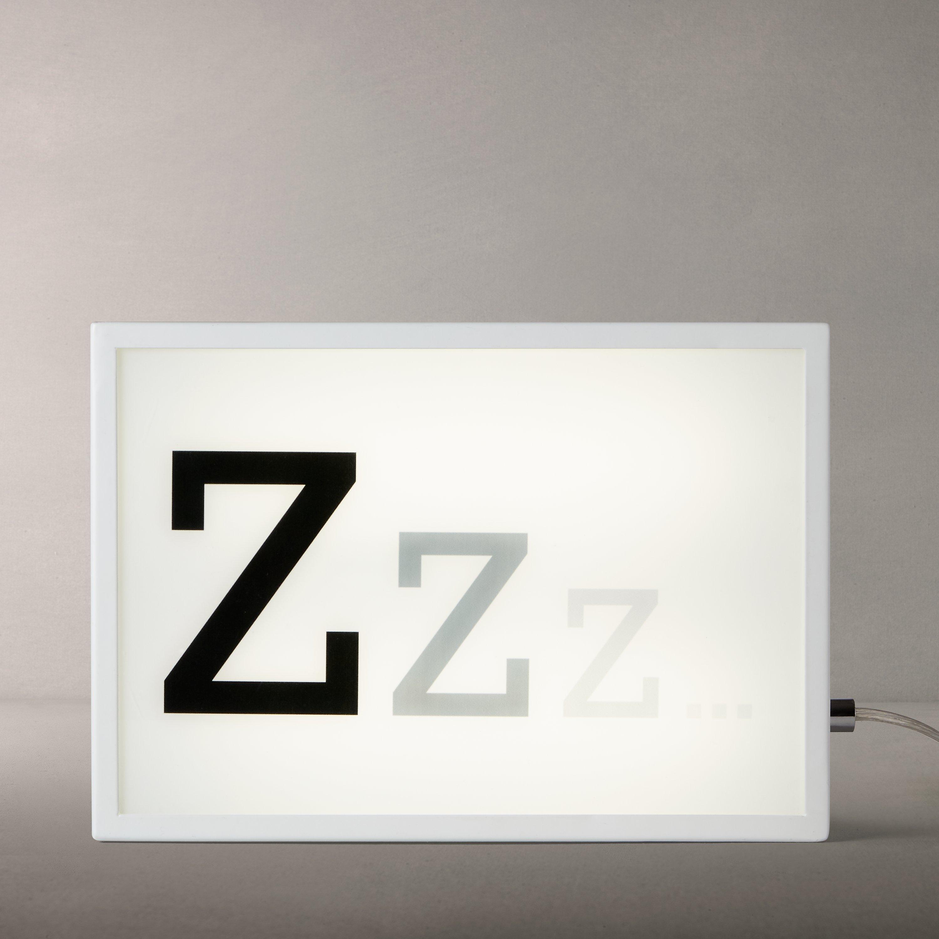 John Lewis & Partners Zzz Small LED Light Box, White