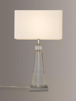 John Lewis Trisha Triangle Glass Table Lamp, Clear, Clear