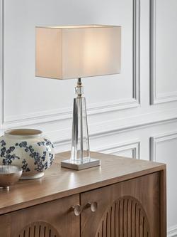 John Lewis Trisha Triangle Glass Table Lamp, Clear - view 2, Clear