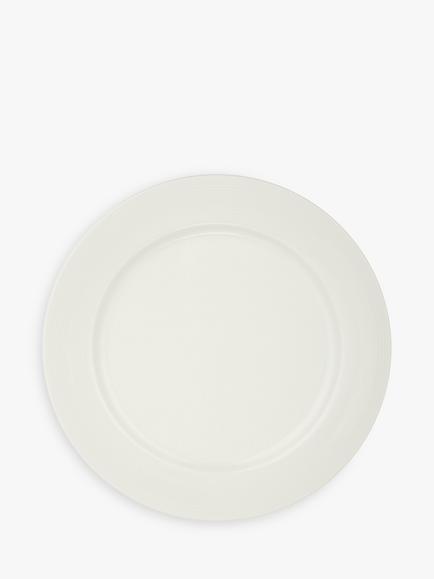 John Lewis Luna Fine China Rim Plate, 21.5cm, Natural, Natural