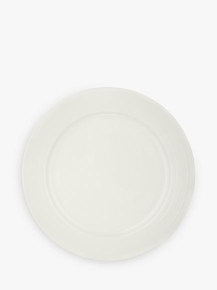 John Lewis Luna Fine China Rim Plate, 27.5cm, Natural, Natural