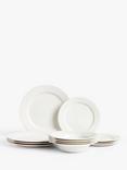 John Lewis Luna Fine China Rim China Dinnerware Set, 12 Piece, Natural