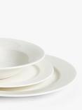 John Lewis Luna Fine China Rim China Dinnerware Set, 12 Piece, Natural