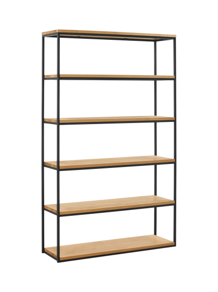 John Lewis Calia Tall Wide Shelving Unit, Oak, Oak