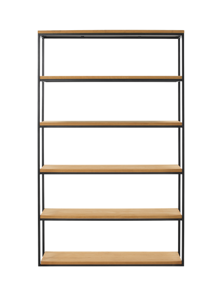 John Lewis Calia Tall Wide Shelving Unit, Oak - view 2, Oak