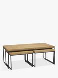John Lewis Calia Coffee Table with Nest of 2 Tables, Solid Oak