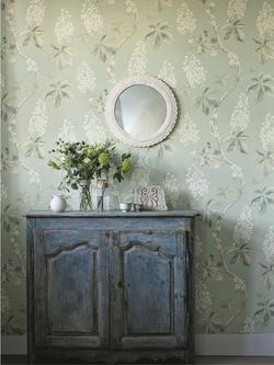 Sanderson Chestnut Tree Wallpaper - view 2, Grey Blue / Sage Dwow215708