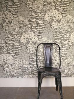 Sanderson Woodland Toile Wallpaper - view 2, Ivory / Charcoal Dwow215716