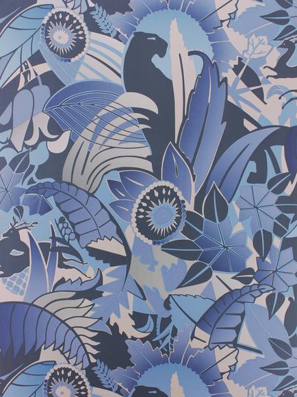 Osborne & Little Fantasque Wallpaper, Sapphire W6890-05