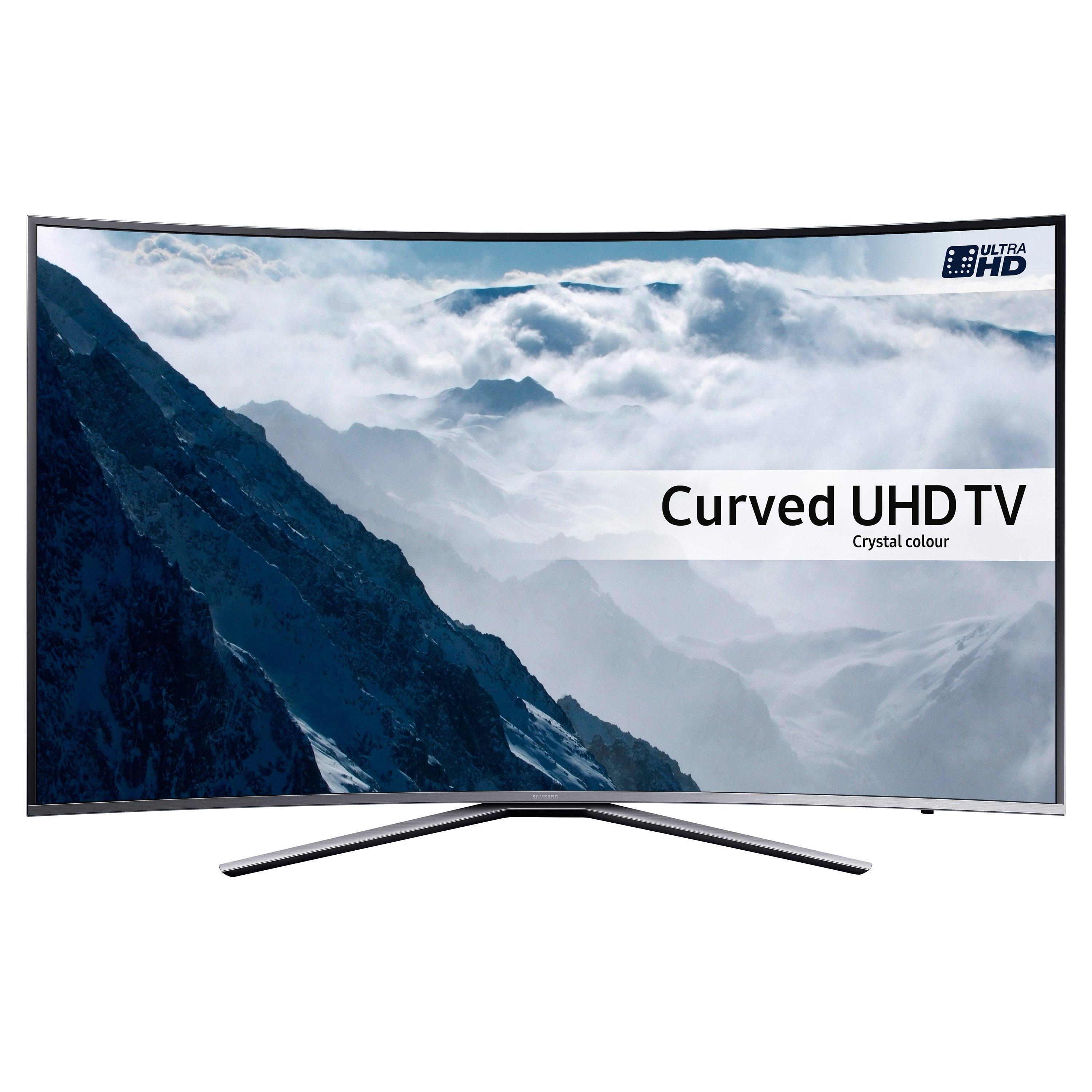 Samsung UE49KU6500 Curved HDR 4K Ultra HD Smart TV, 49" with Freeview HD/Freesat HD & Active Crystal Colour, Silver