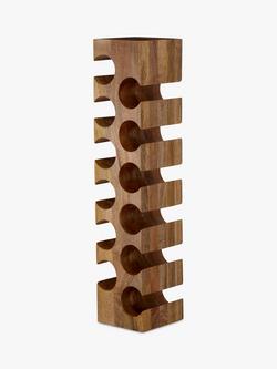 John Lewis Tall Mango Wood Wine Rack, 12 Bottle, Natural, Natural