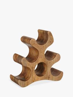 John Lewis Wine Rack, 6 Bottle, FSC-Certified (Mango Wood), Natural