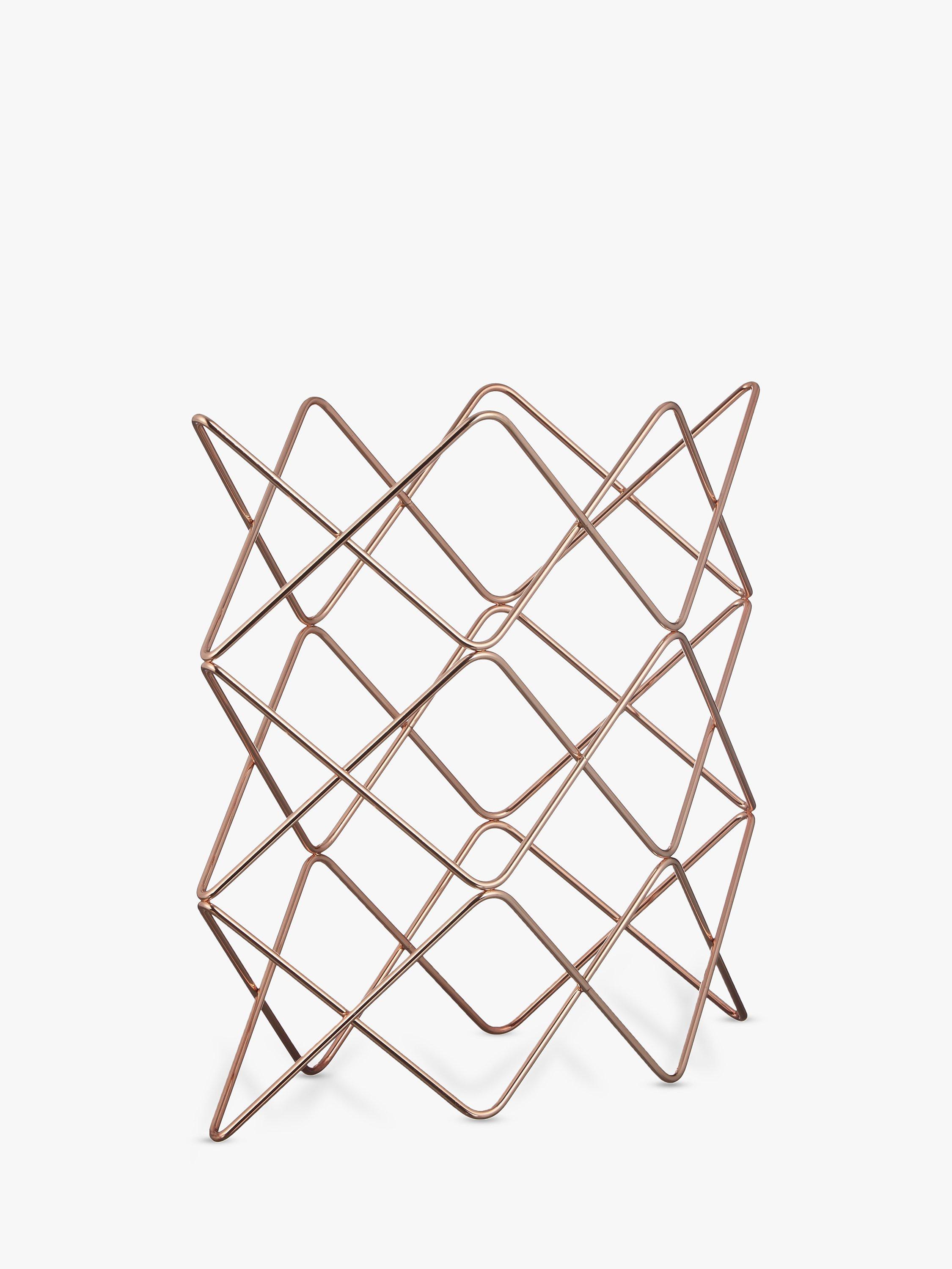 John Lewis & Partners Scandi Copper Wine Rack, 9 Bottle