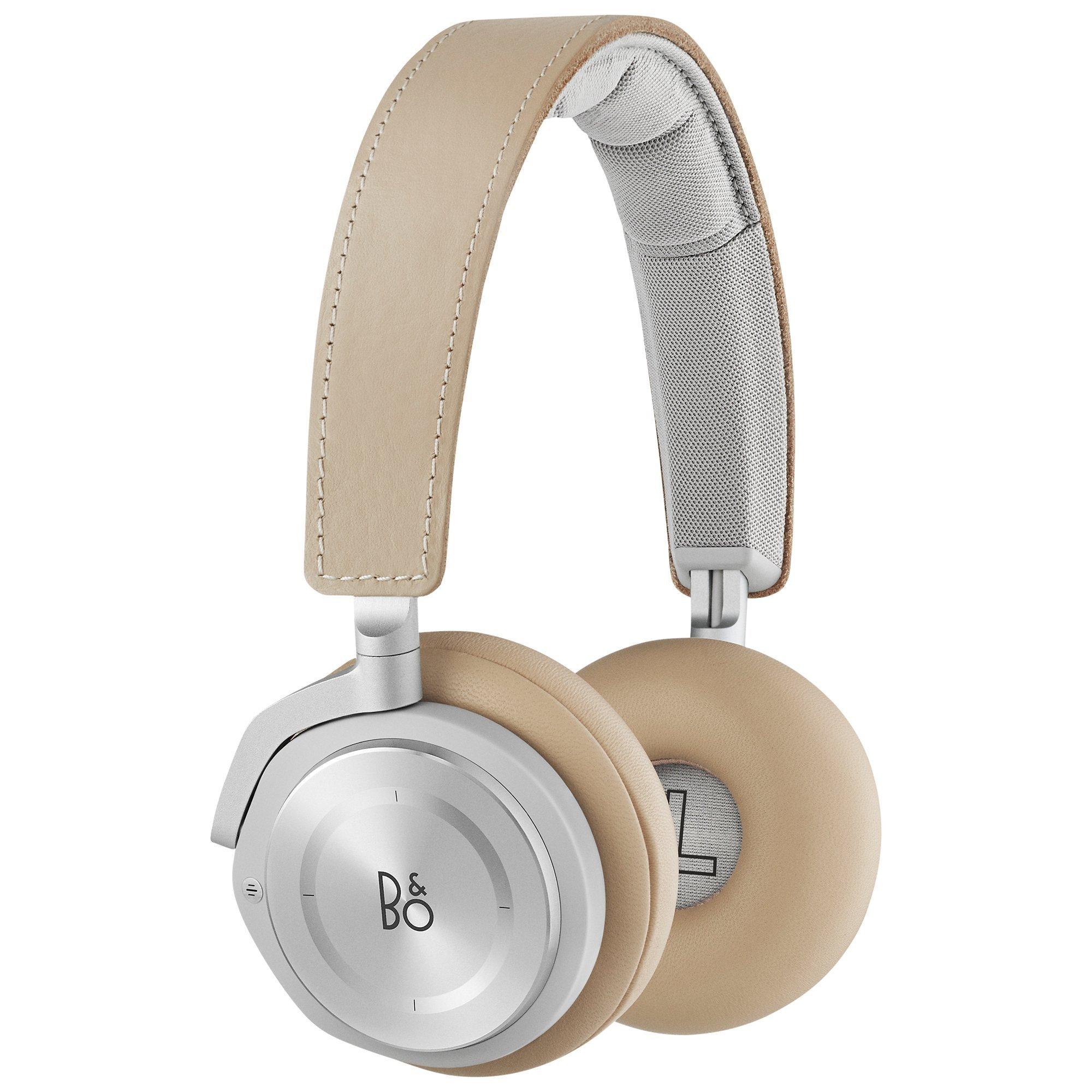 Bang & Olufsen Beoplay H8 Wireless Bluetooth Active Noise Cancelling On-Ear Headphones with Intuitive Touch Controls, Natural Leather