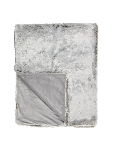 John Lewis Faux Fur Throw, Grey