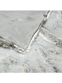 John Lewis Faux Fur Throw - view 2, Grey