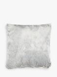 John Lewis Faux Fur Cushion, Light Grey