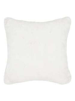 John Lewis Faux Fur Cushion, White