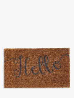 John Lewis Hello Door Mat, Natural, Natural
