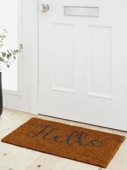 John Lewis Hello Door Mat, Natural - view 2, Natural