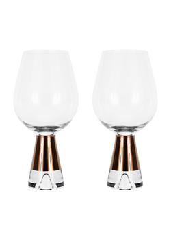 Tom Dixon Tank Wine Glasses, Set of 2, Clear / Copper
