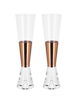Tom Dixon Tank Champagne Glasses, Set of 2, Clear / Copper
