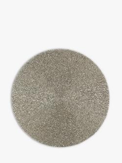 John Lewis Beaded Round Placemat, Silver