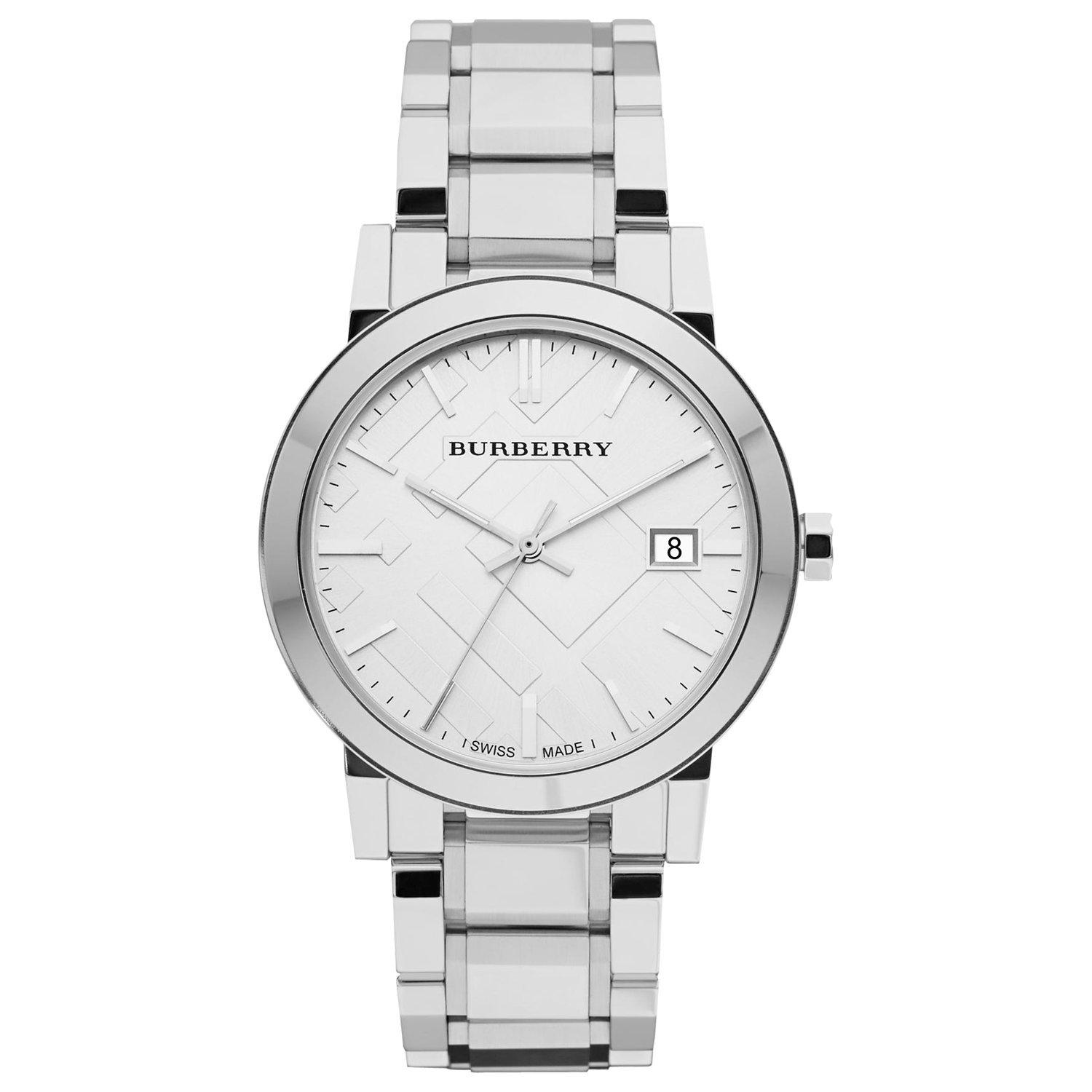 Burberry BU9000 Unisex The City Date Bracelet Strap Watch, Silver