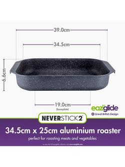 Eaziglide Neverstick2 Aluminium Non-Stick Roaster, Black - view 2, Black