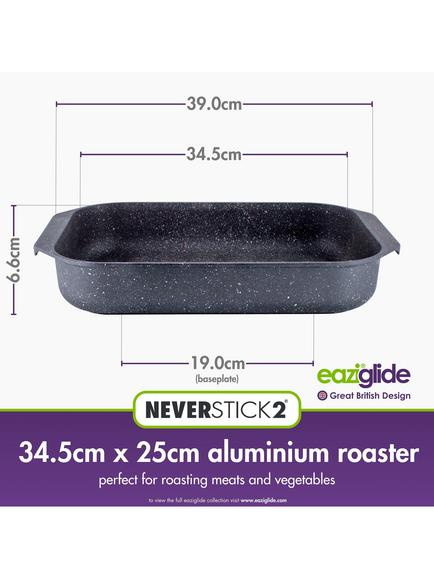 Eaziglide Neverstick2 Aluminium Non-Stick Roaster, Black - view 2, Black