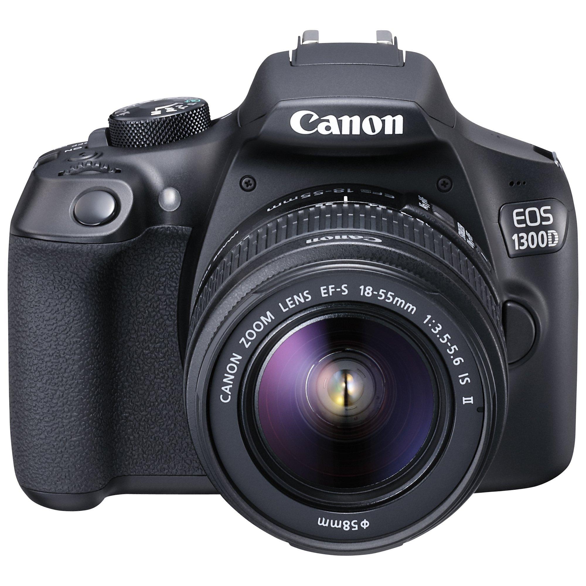 Canon EOS 1300D Digital SLR Camera With 18-55mm IS II Lens, HD 1080p, 18MP, Wi-Fi, NFC,  3" LCD Screen