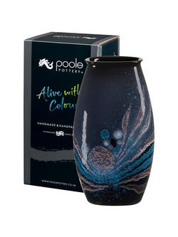 Poole Pottery Celestial Manhattan Vase, H26cm, Grey/Blue - view 2, Grey / Blue