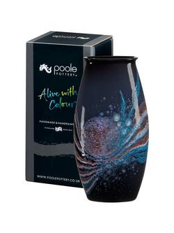 Poole Pottery Celestial Manhattan Vase, H36cm, Grey/Blue - view 2, Grey / Blue