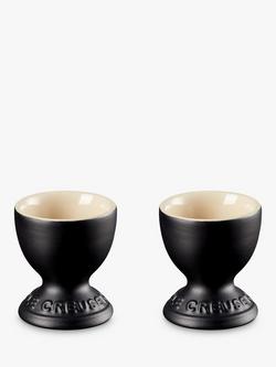 Le Creuset Stoneware Egg Cups, Set of 2, Matte Black