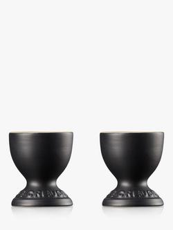 Le Creuset Stoneware Egg Cups, Set of 2 - view 2, Matte Black