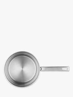 John Lewis Classic Stainless Steel Lidded Saucepan Set, 3 Piece - view 2, Silver