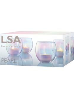 LSA International Pearl Tealight Holder & Candles, Set of 4 - view 2, Pearl